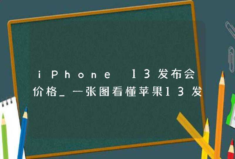 iPhone 13发布会价格_一张图看懂苹果13发布会